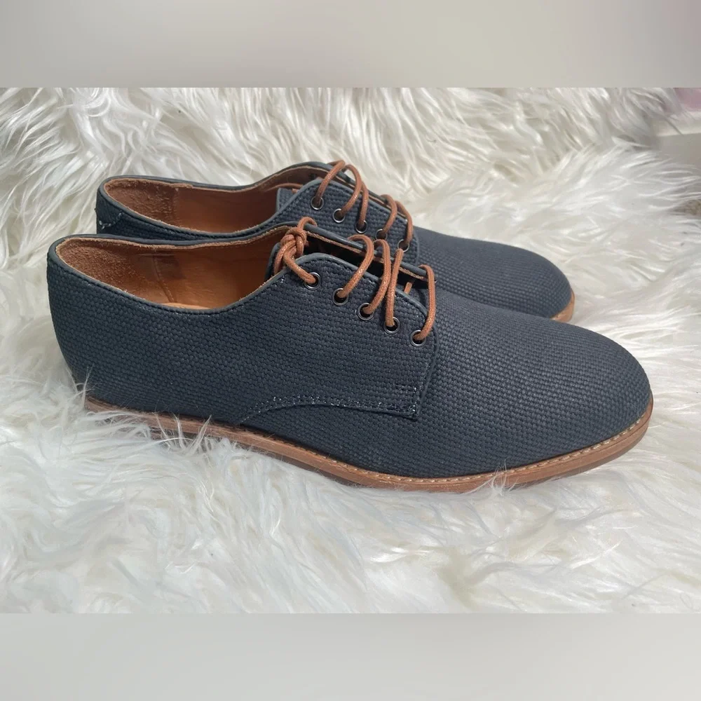 H‎ London by Hudson woven Oxfords Navy mens sz 41 US 8 Lace Up